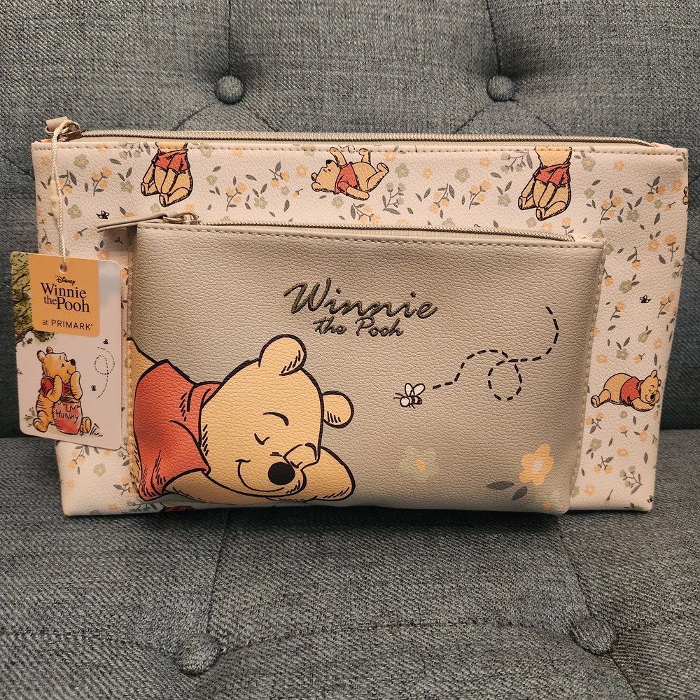 Primark Winnie the Pooh Beige and Cream Cosmetic Bag Set